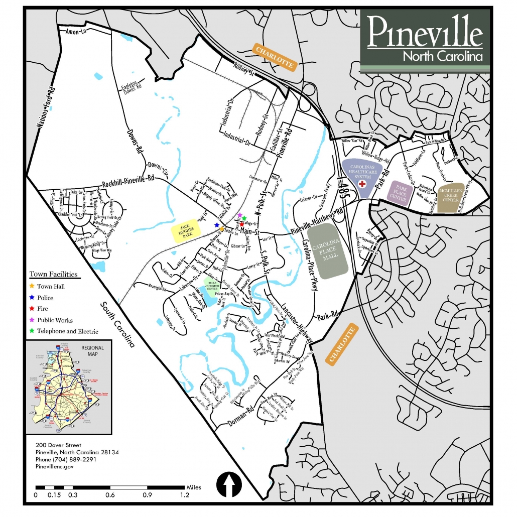 Pineville Street Map