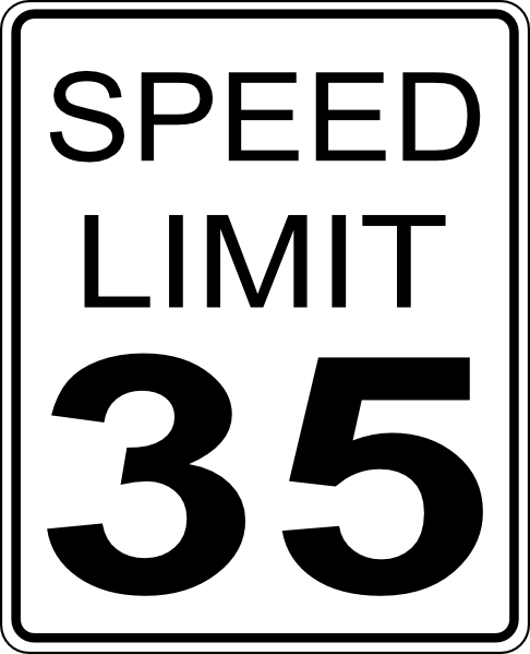 Speedlimit Thirtyfive Sign