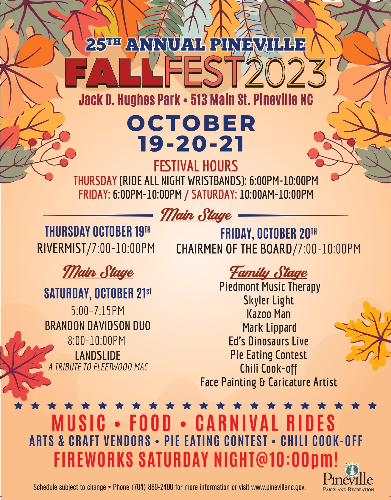 Pineville Fall Festival 2025 Dates Bunny Cordula